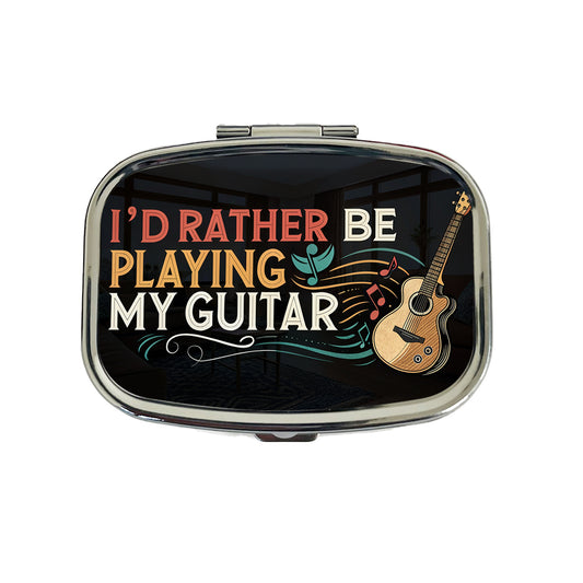 I'd Rather Be Playing My Guitar Acoustic Travel Pill Box Case