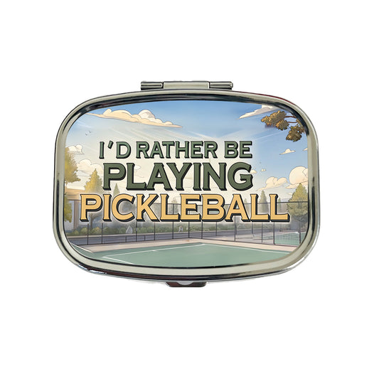 I'd Rather Be Playing Pickleball Court Travel Pill Box Case