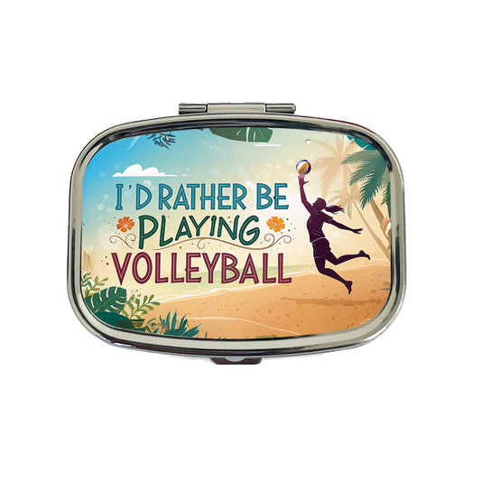 I'd Rather Be Playing Volleyball Beach Travel Pill Box Case