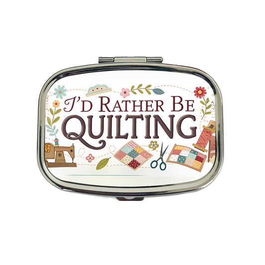 I'd Rather Be Quilting Travel Pill Box Case