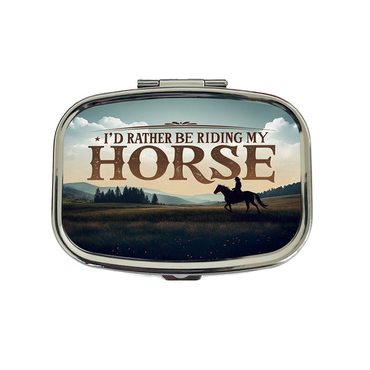 I'd Rather Be Riding My Horse Travel Pill Box Case