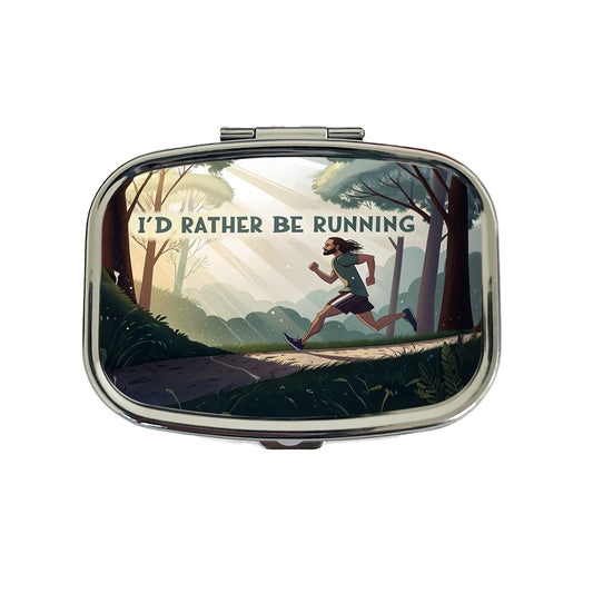 I'd Rather Be Running Man Jogging Travel Pill Box Case