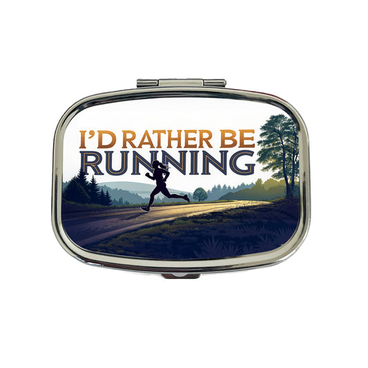 I'd Rather Be Running Woman Jogging Travel Pill Box Case