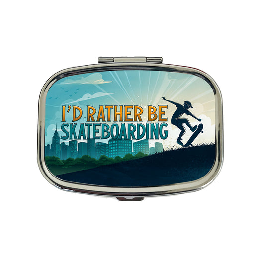 I'd Rather Be Skateboarding Travel Pill Box Case