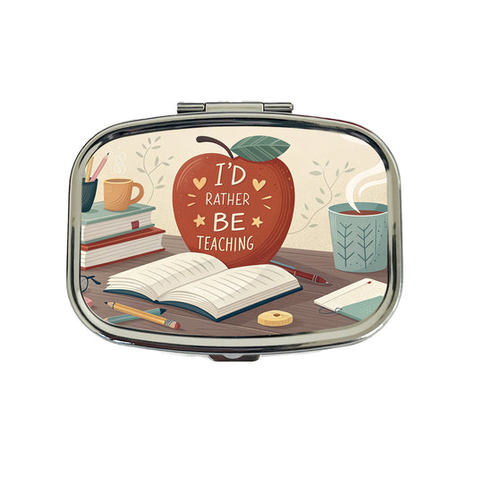 I'd Rather Be Teaching Apple Books Desk Travel Pill Box Case