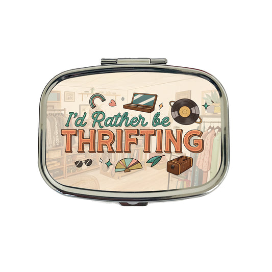 I'd Rather Be Thrifting Thrift Store Shopping Travel Pill Box Case