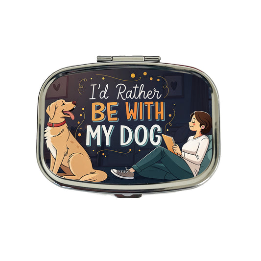 I'd Rather Be With My Dog Funny Travel Pill Box Case