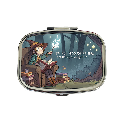 I'm Not Procrastinating Doing Side Quests Funny Witch Travel Pill Box Case