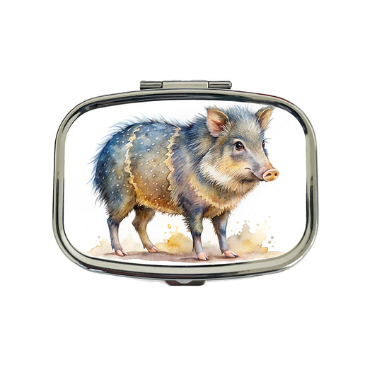 Javelina Watercolor Travel Pill Box Case