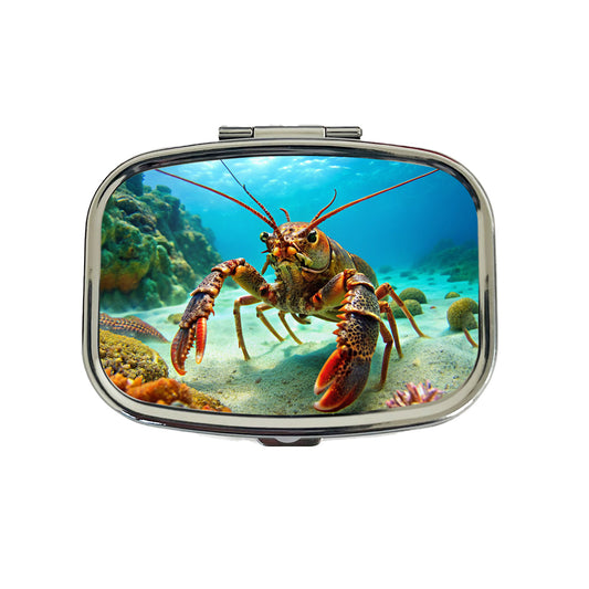 Lobster In The Ocean Travel Pill Box Case