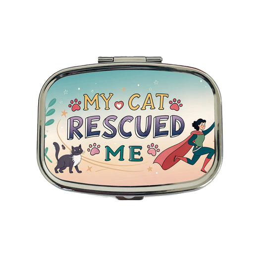 My Cat Rescued Me Pet Adoption Travel Pill Box Case