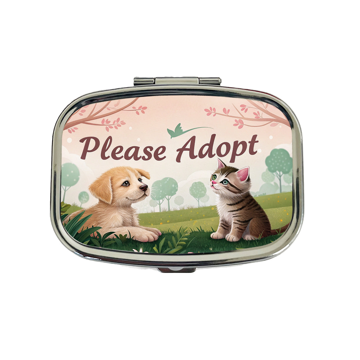 Please Adopt Animal Pet Dog Cat Rescue Travel Pill Box Case