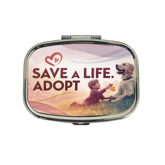 Save A Life Adopt Pet Rescue Adoption Travel Pill Box Case