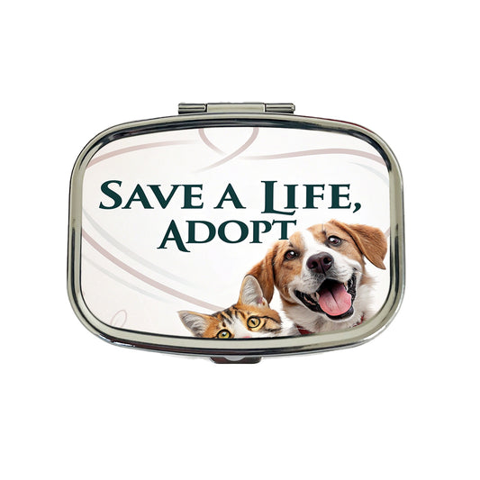 Save A Life Adopt Rescue Pet Dog Cat Travel Pill Box Case