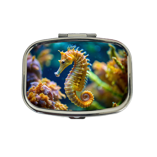 Seahorse in the Ocean Travel Pill Box Case