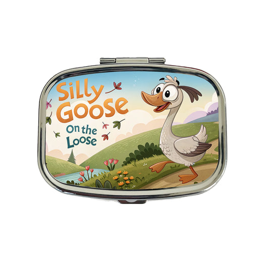 Silly Goose On The Loose Funny Cartoon Travel Pill Box Case
