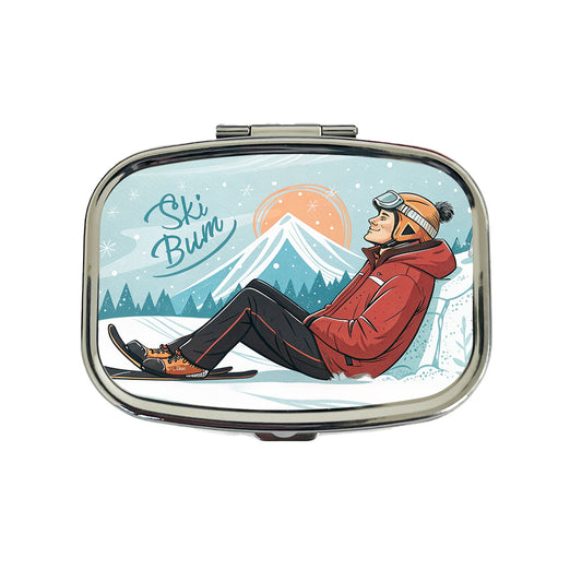 Ski Bum Lounging Travel Pill Box Case