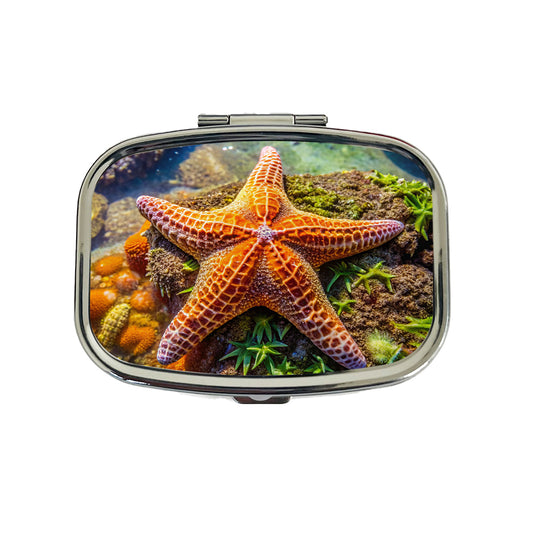 Starfish In Tide Pool Travel Pill Box Case