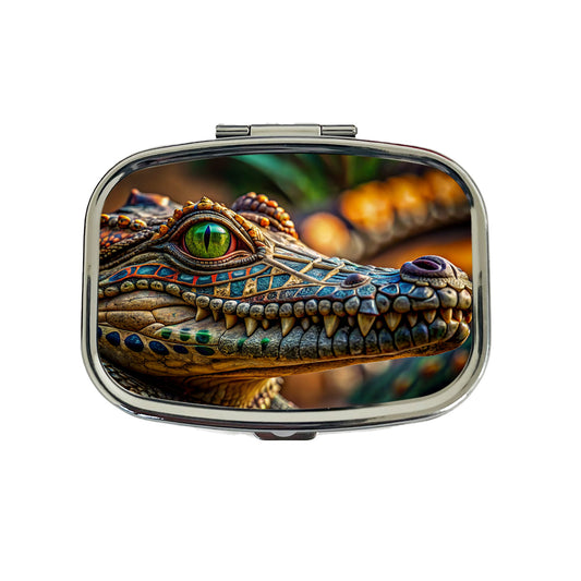 Stylish Colorful Alligator Head Travel Pill Box Case