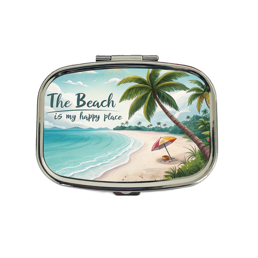 The Beach Is My Happy Place Tropical Travel Pill Box Case