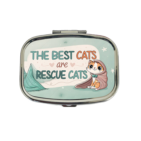 The Best Cats Are Rescue Cats Adopt Travel Pill Box Case