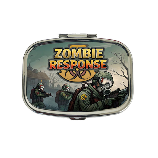 Zombie Response Unit Biohazard Cartoon Travel Pill Box Case