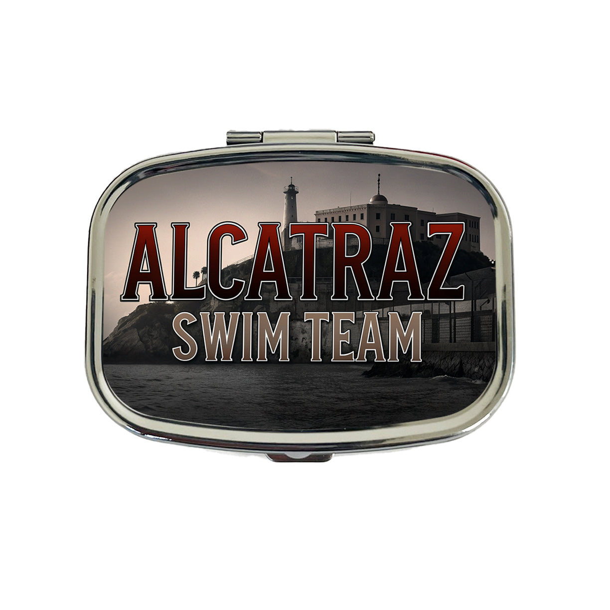 Alcatraz Prison Swim Team Funny Travel Pill Box Case