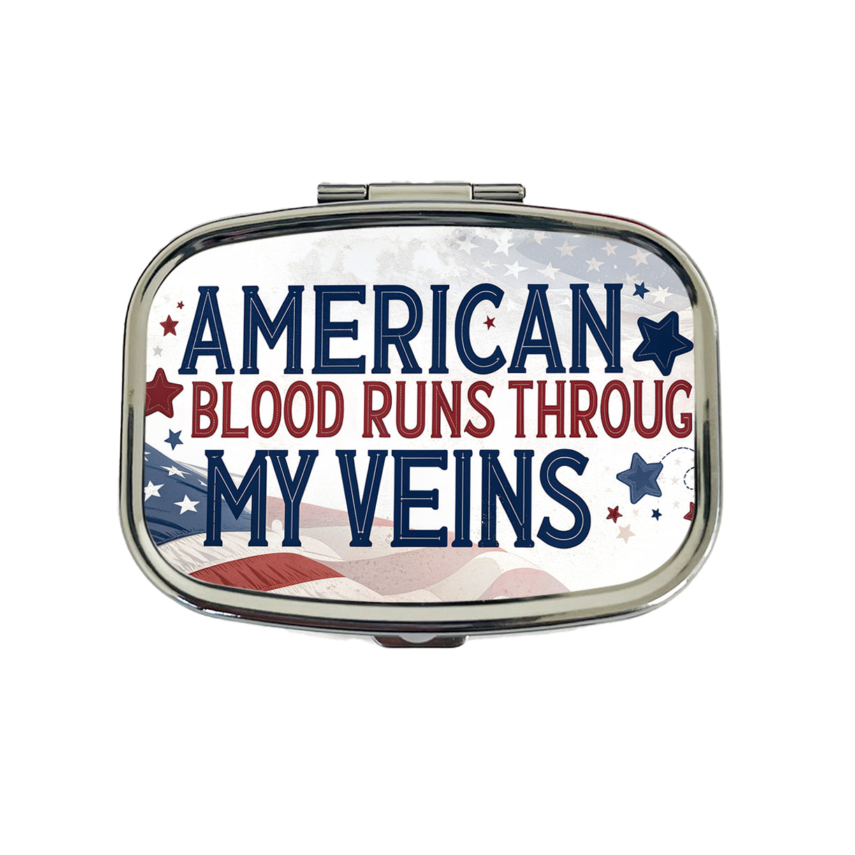 American Blood Runs Through My Veins Travel Pill Box Case