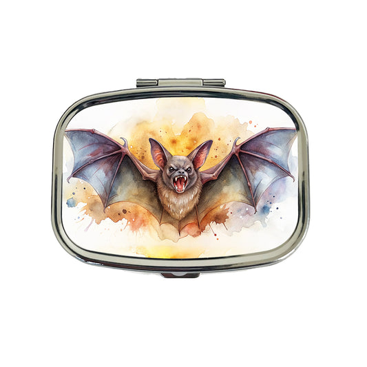 Angry Bat Watercolor Travel Pill Box Case
