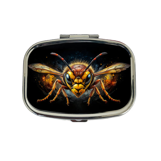 Angry Hornet Watercolor Travel Pill Box Case