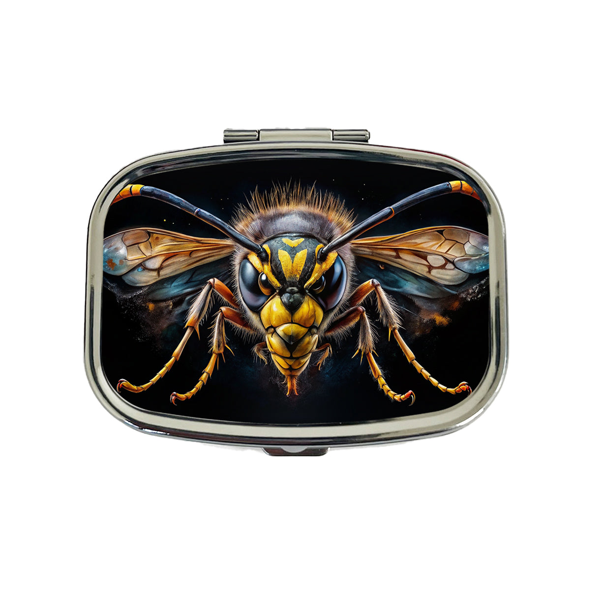 Angry Wasp Watercolor Travel Pill Box Case