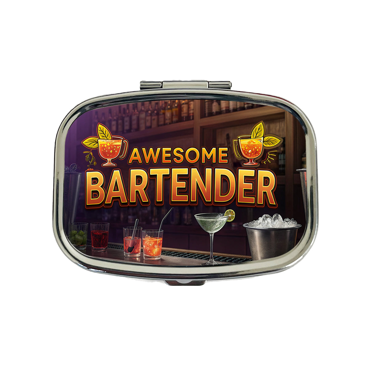 Awesome Bartender Inspirational Travel Pill Box Case
