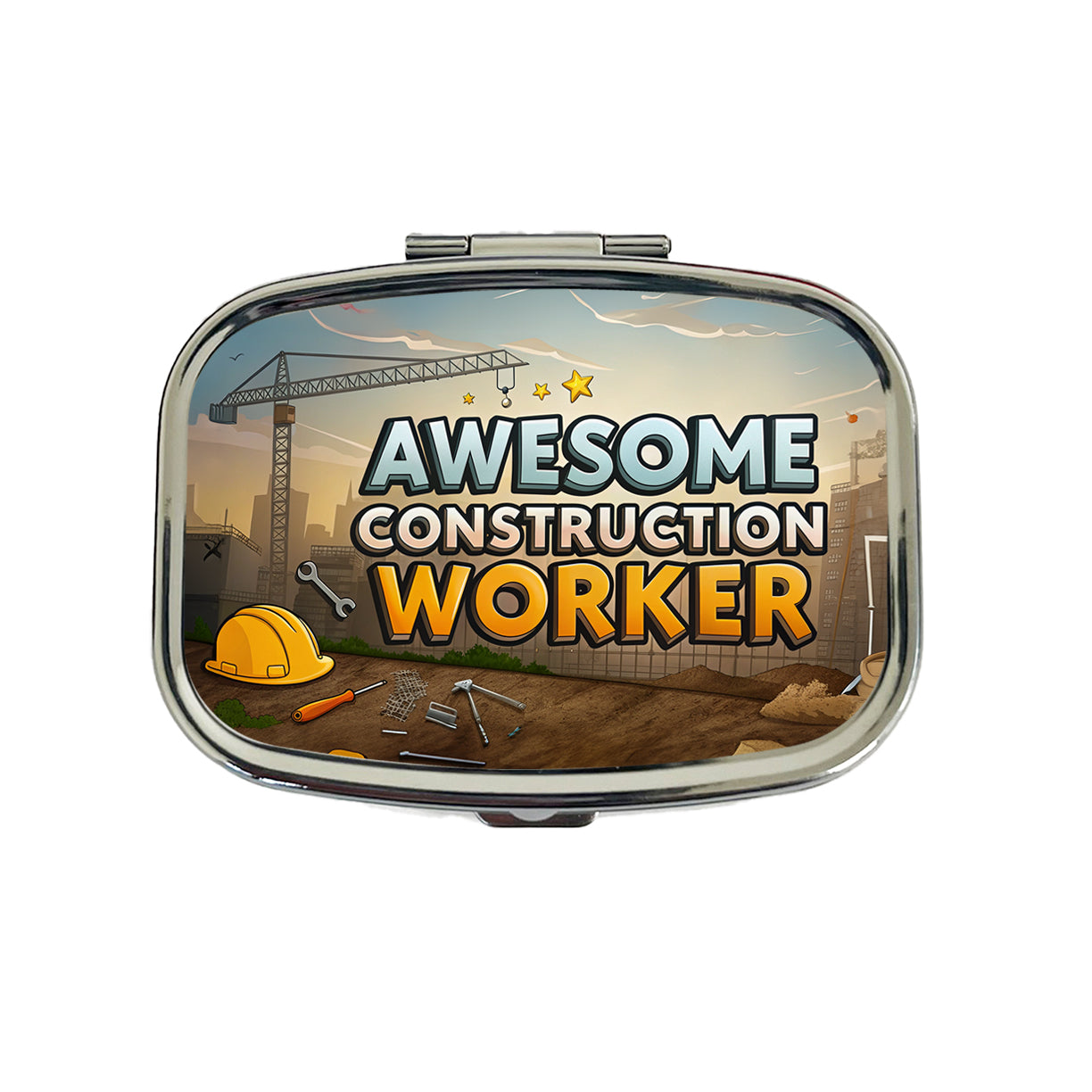 Awesome Construction Worker Inspirational Travel Pill Box Case