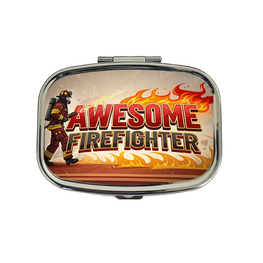 Awesome Firefighter Inspirational Travel Pill Box Case