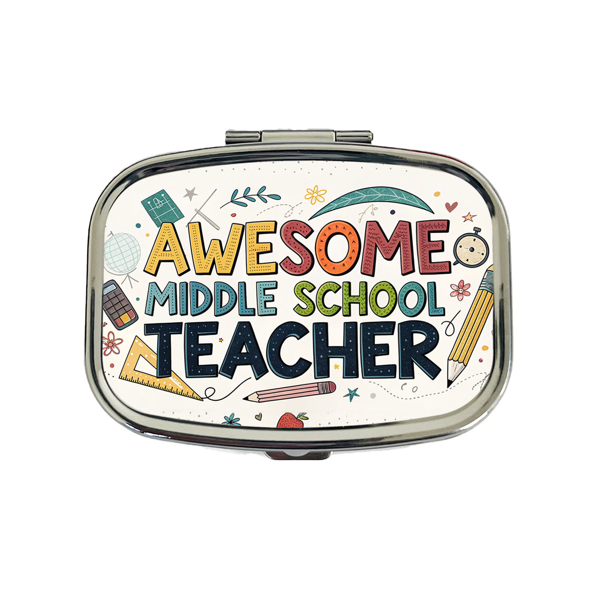 Awesome Middle School Teacher Inspirational Travel Pill Box Case