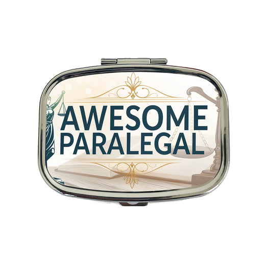 Awesome Paralegal Scales of Justice Inspirational Travel Pill Box Case