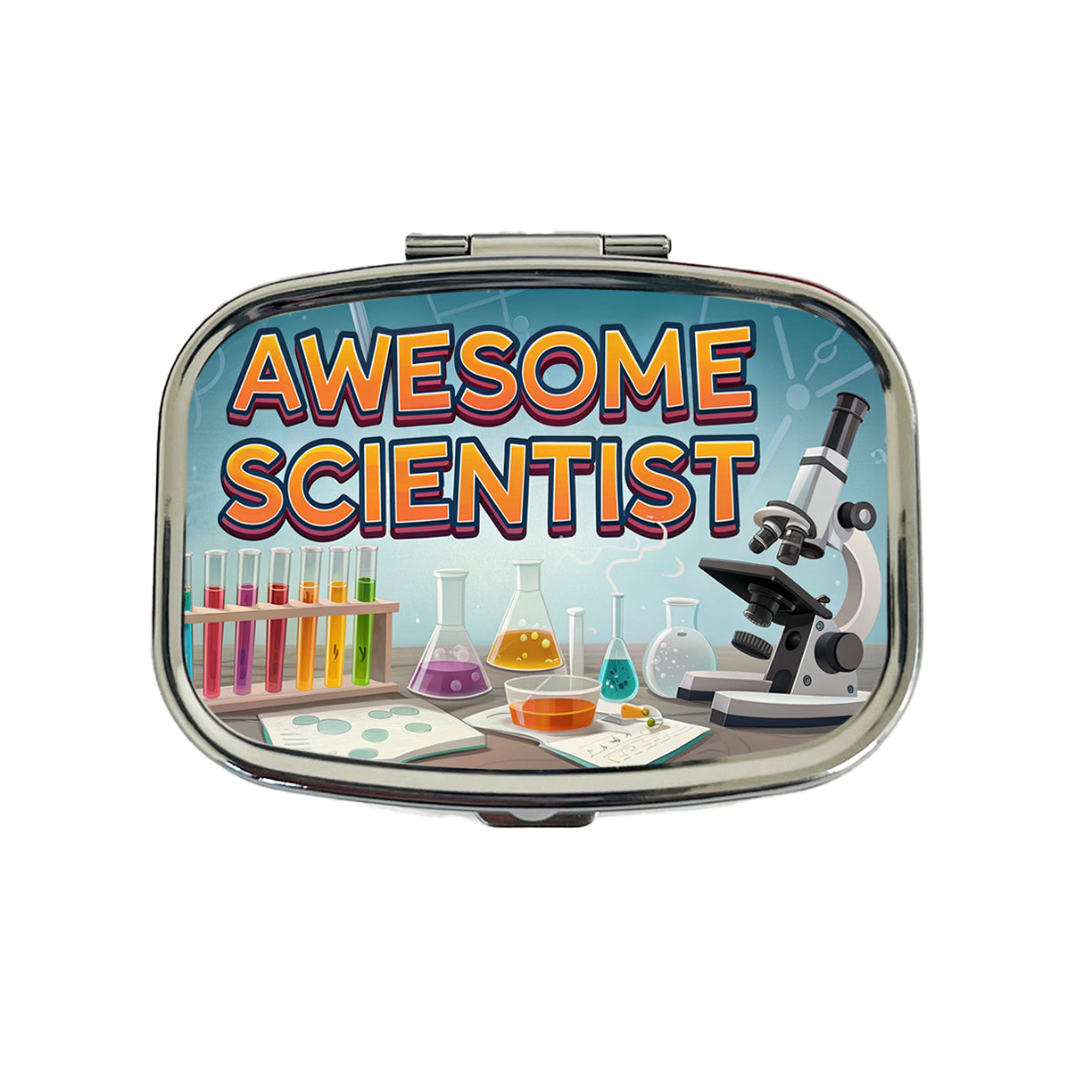 Awesome Scientist Inspirational Lab Microscope Travel Pill Box Case