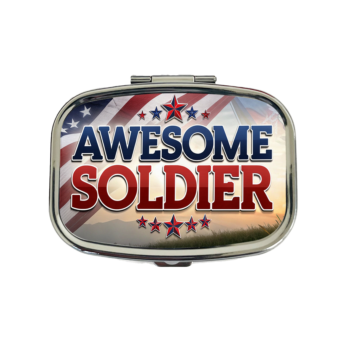 Awesome Soldier Patriotic Military Inspirational Travel Pill Box Case