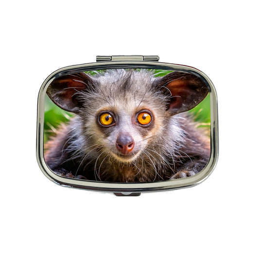 Aye Aye Long Fingered Lemur Travel Pill Box Case