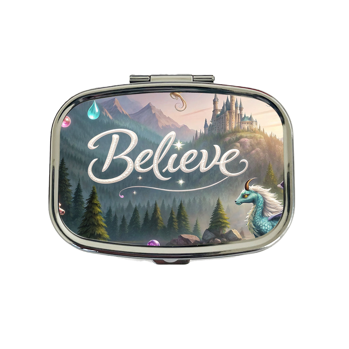 Believe Fantasy Creatures Travel Pill Box Case