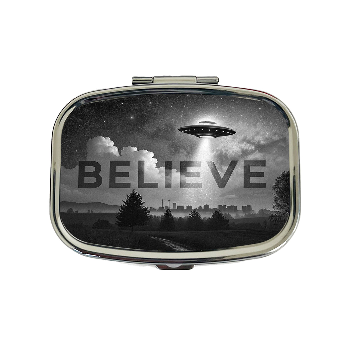 Believe UFO Sci-Fi Fantasy Travel Pill Box Case