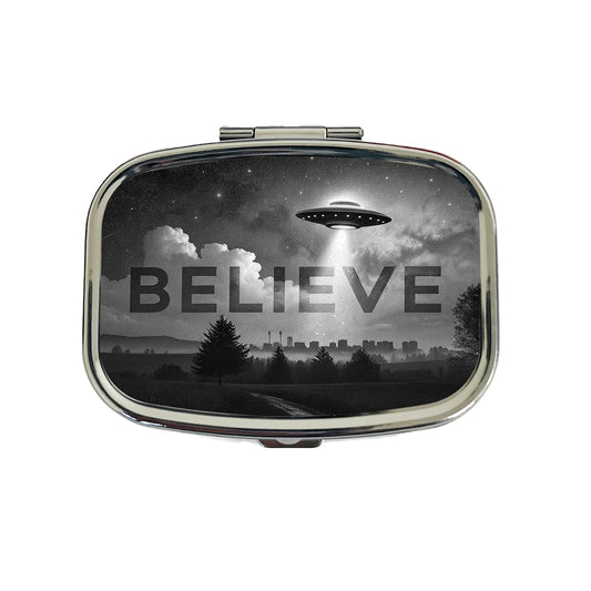 Believe UFO Sci-Fi Fantasy Travel Pill Box Case