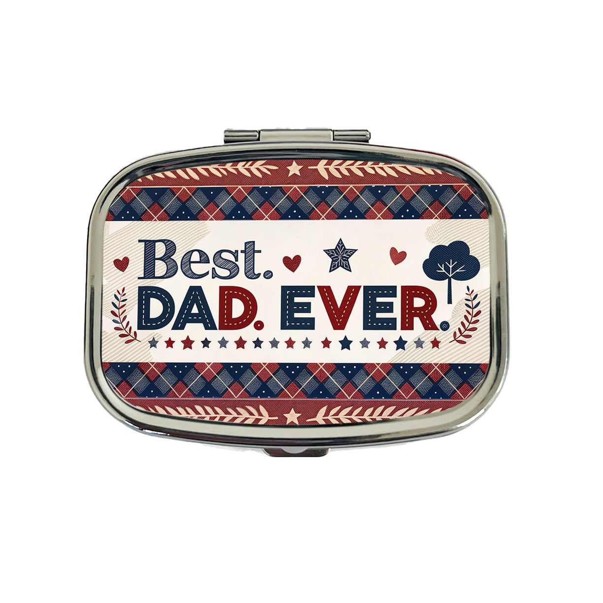 Best Dad Ever Plaid Father's Day Travel Pill Box Case