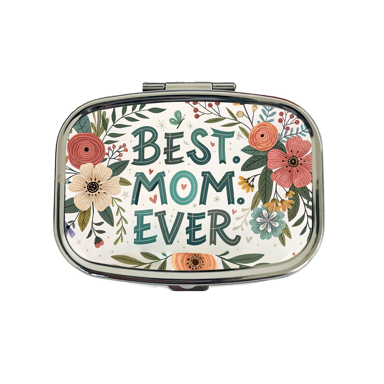 Best Mom Ever Mother's Day Flowers Theme Travel Pill Box Case