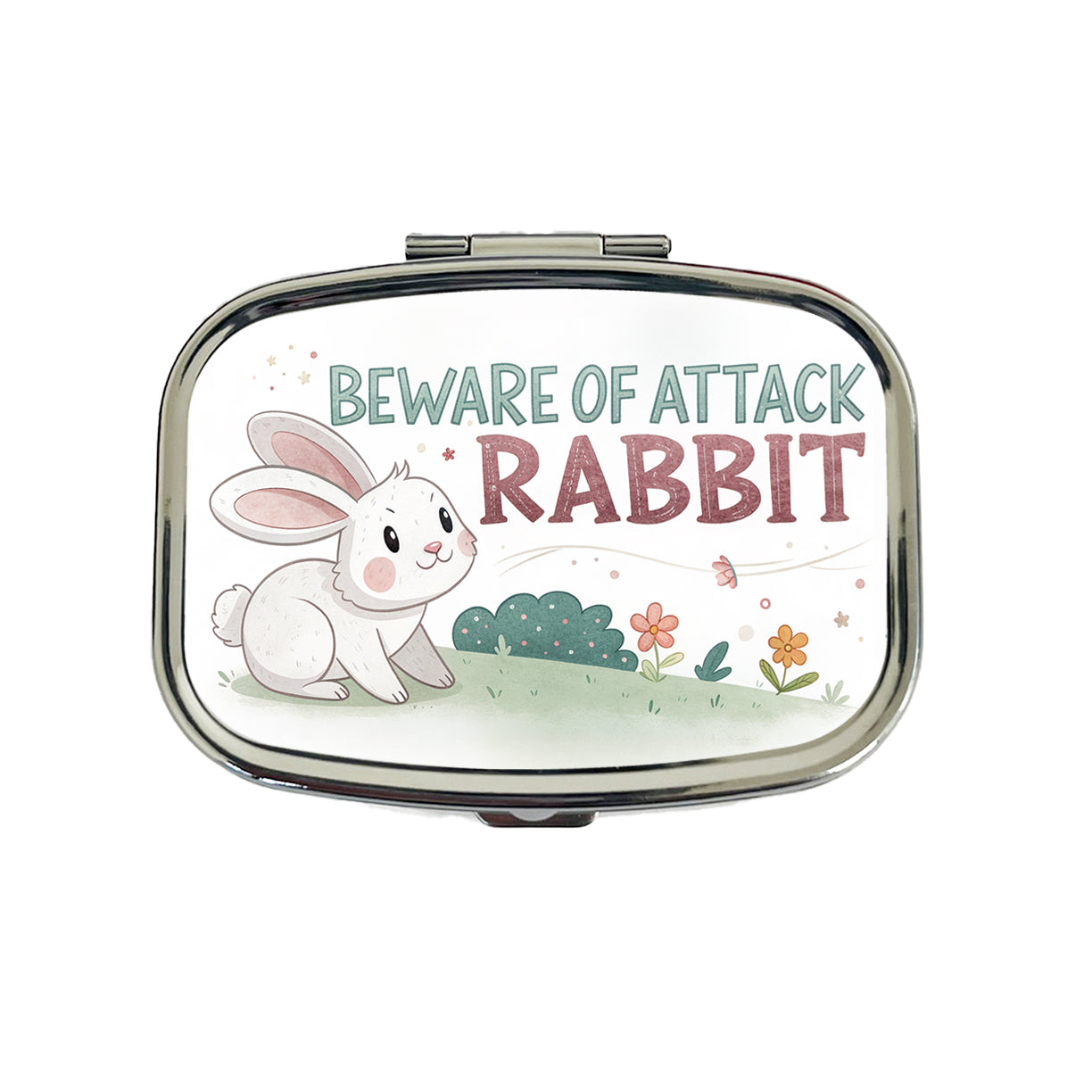 Beware Of Attack Rabbit Funny Travel Pill Box Case
