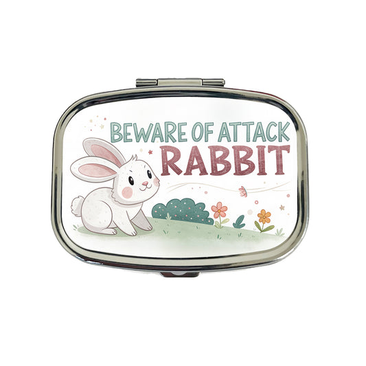 Beware Of Attack Rabbit Funny Travel Pill Box Case