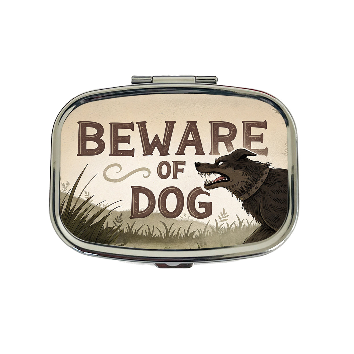 Beware Of Dog Mean Travel Pill Box Case