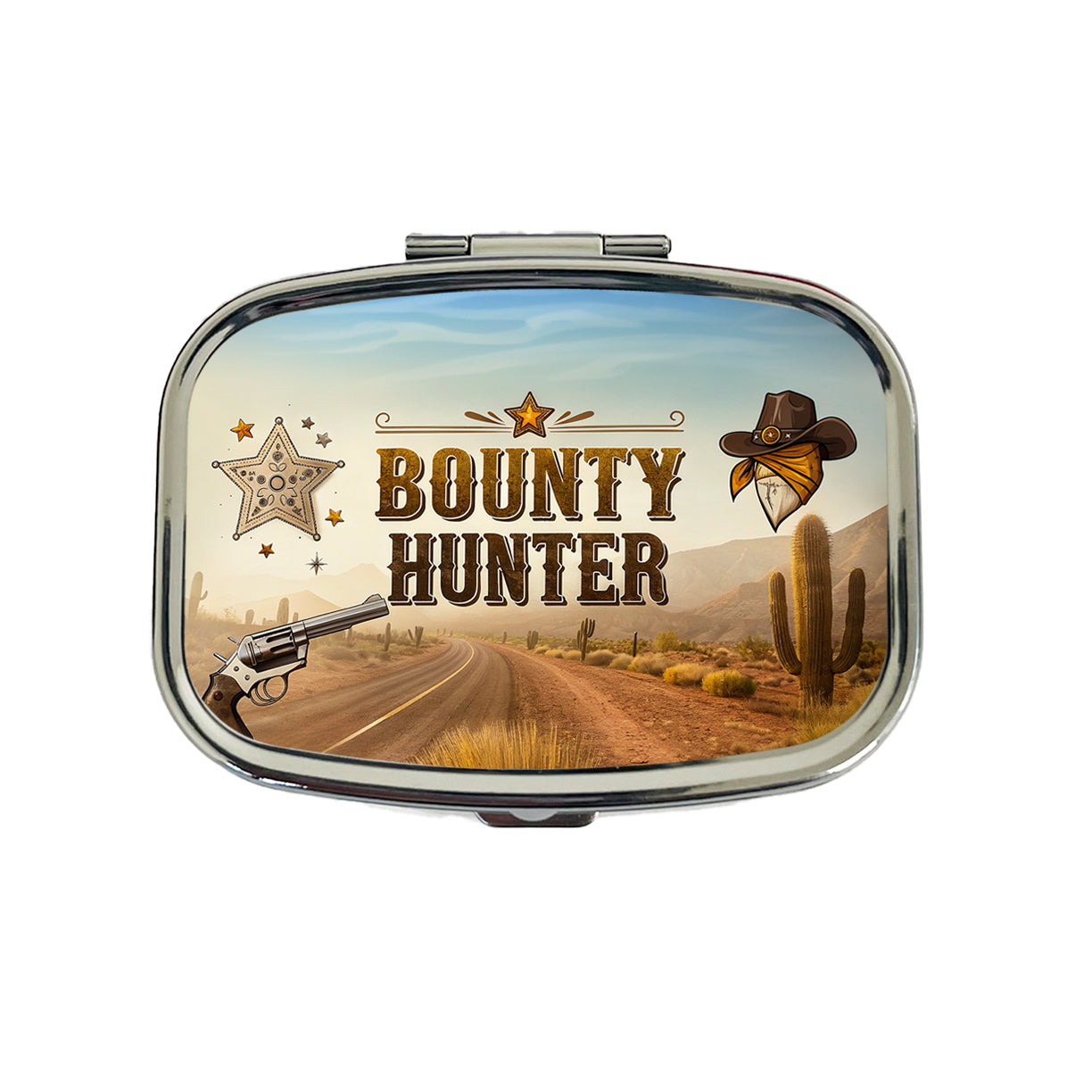 Bounty Hunter Western Cowboy Travel Pill Box Case