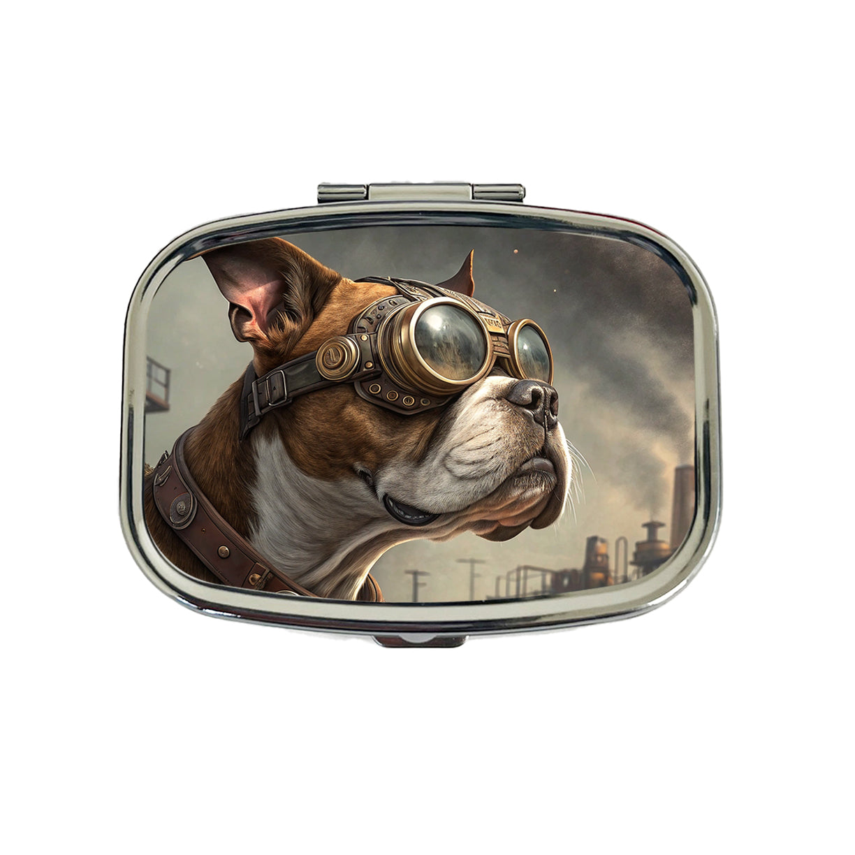 Boxer Dog Steampunk Travel Pill Box Case