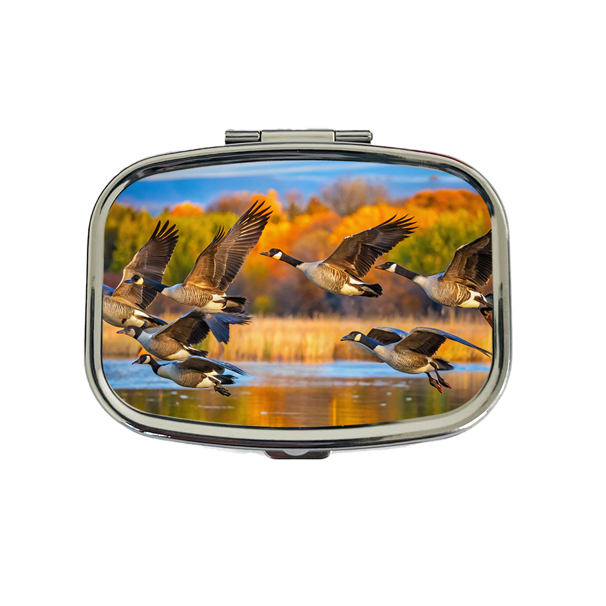 Canada Canadian Geese In Flight Travel Pill Box Case